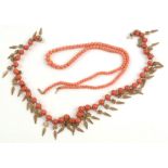 Two coral necklaces