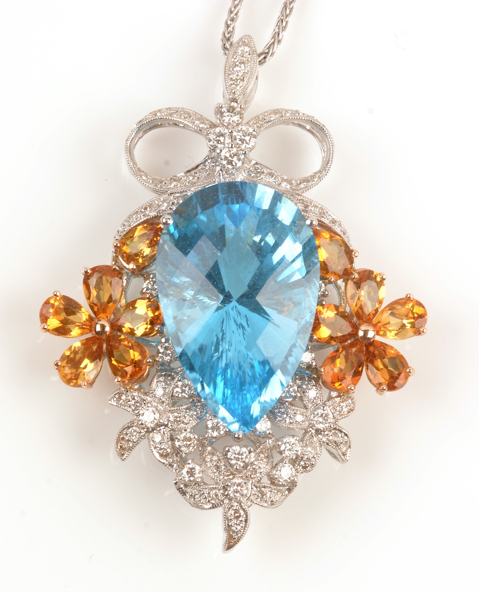 Topaz and diamond pendant - Image 2 of 5