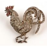 19th Century paste cockerel brooch