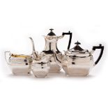 Four piece silver tea service