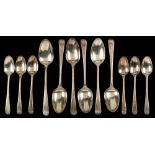 Silver table and dessert spoons