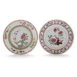 Two Chinese Famille Rose plates