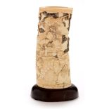 Japanese Ivory sleeve tusk vase.