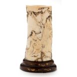 Japanese Ivory tusk vase