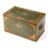 19th Century green painted box