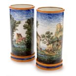 Pair Gien faience vases