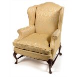 George II style wing-back armchair