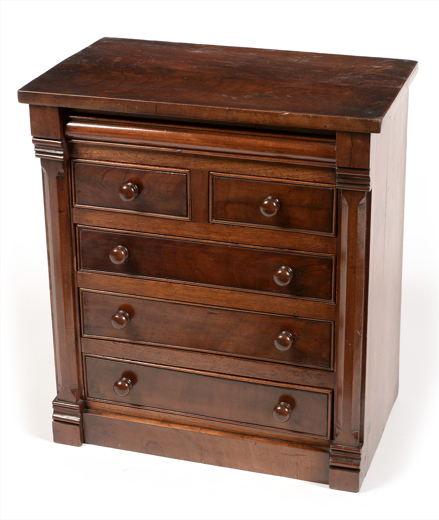 A Victorian mahogany apprentice Scotch chest