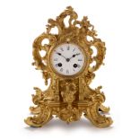 A mid-19th Century gilt cased mantle clock