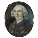 18th Century British School - miniature bust portrait