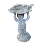 A late 19th Century lead bird bath