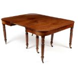 A George III mahogany d-end telescopic dining table