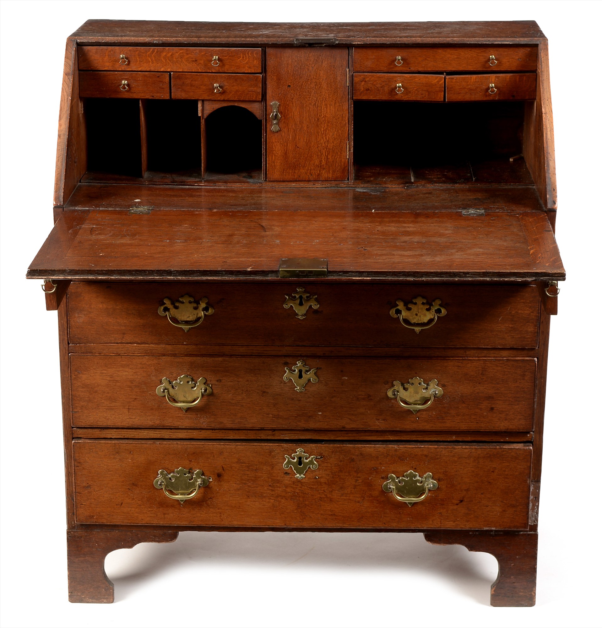 A George III oak bureau - Image 2 of 3