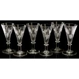 Six 19th century ale glasses