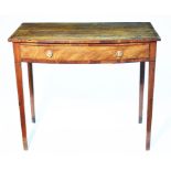 A George III mahogany and banded bowfront side table