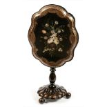 Victorian papier mache and black lacquer occasional table