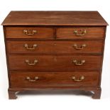 George III mahogany and boxwood strung chest of drawers