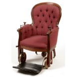 Victorian mahogany framed easy / invalids chair
