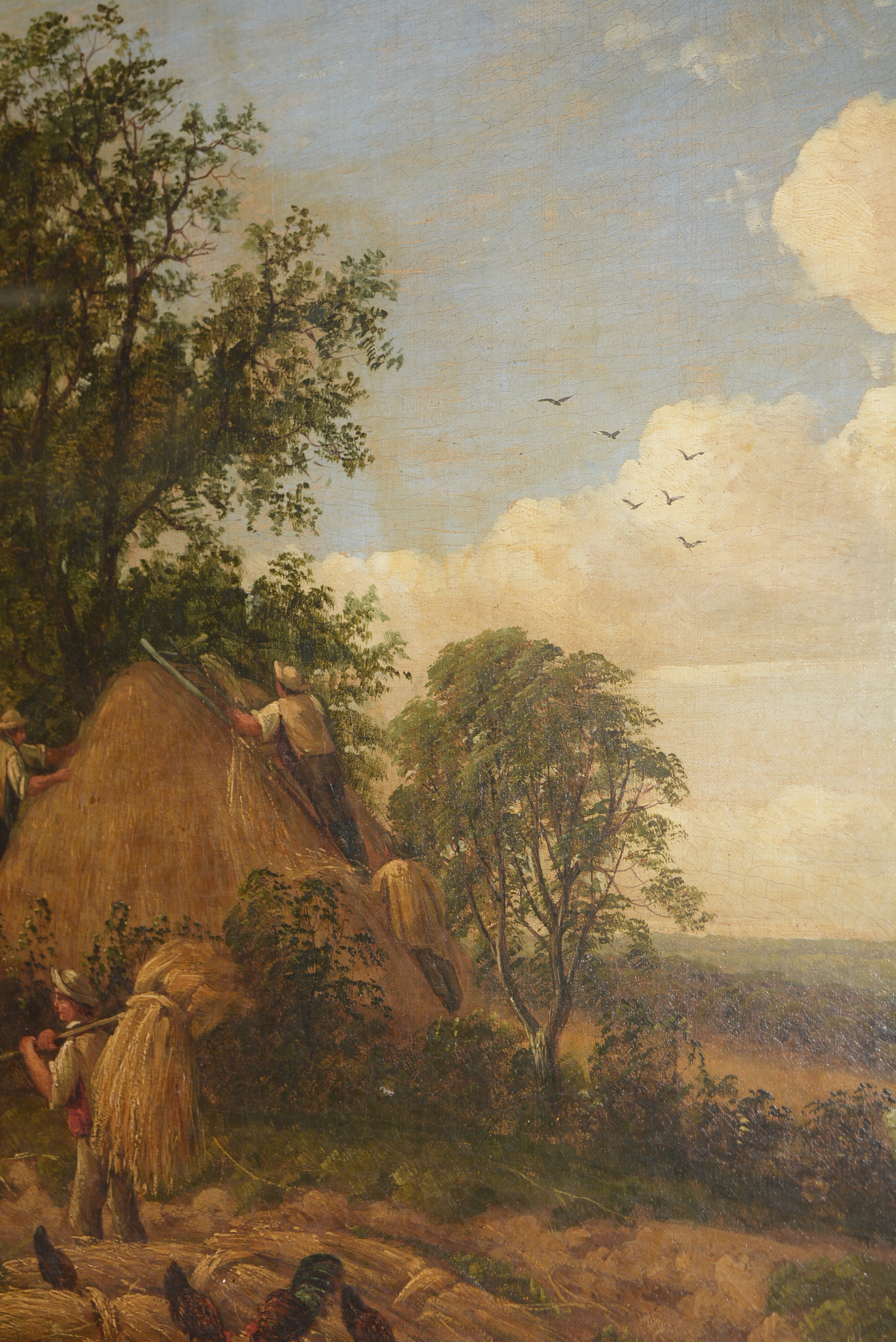 Manner of John Constable (19th Century) Farm workers building a ...