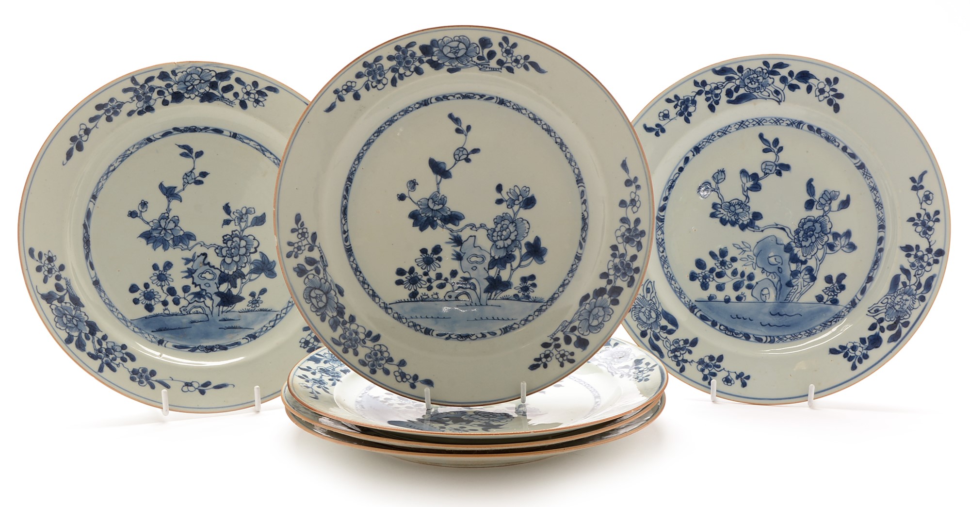 set of six Chinese blue and white plates - Image 2 of 13