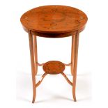 Edwardian satinwood and painted occasional table