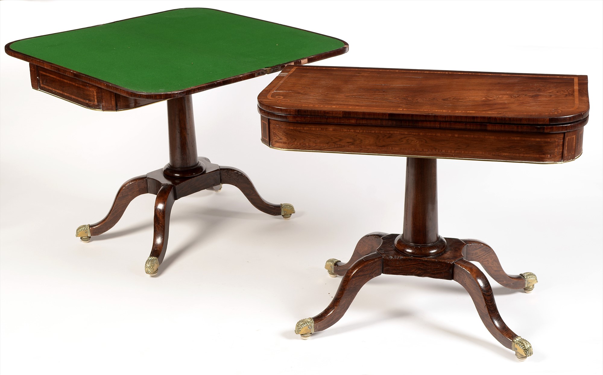 Pair of 19th Century rosewood and inlaid card tables. - Image 3 of 3