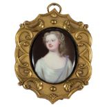 Late 18th/early 19th Century Continental School - porcelain miniature portrait