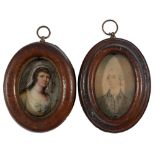 18th Century British School - miniature bust portraits