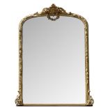 late 19th / early 20th Century gilt and gesso overmantle mirror