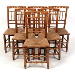 six 19th Century ash dining chairs