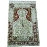 Silk prayer rug