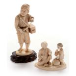 Two Japanese ivory figures