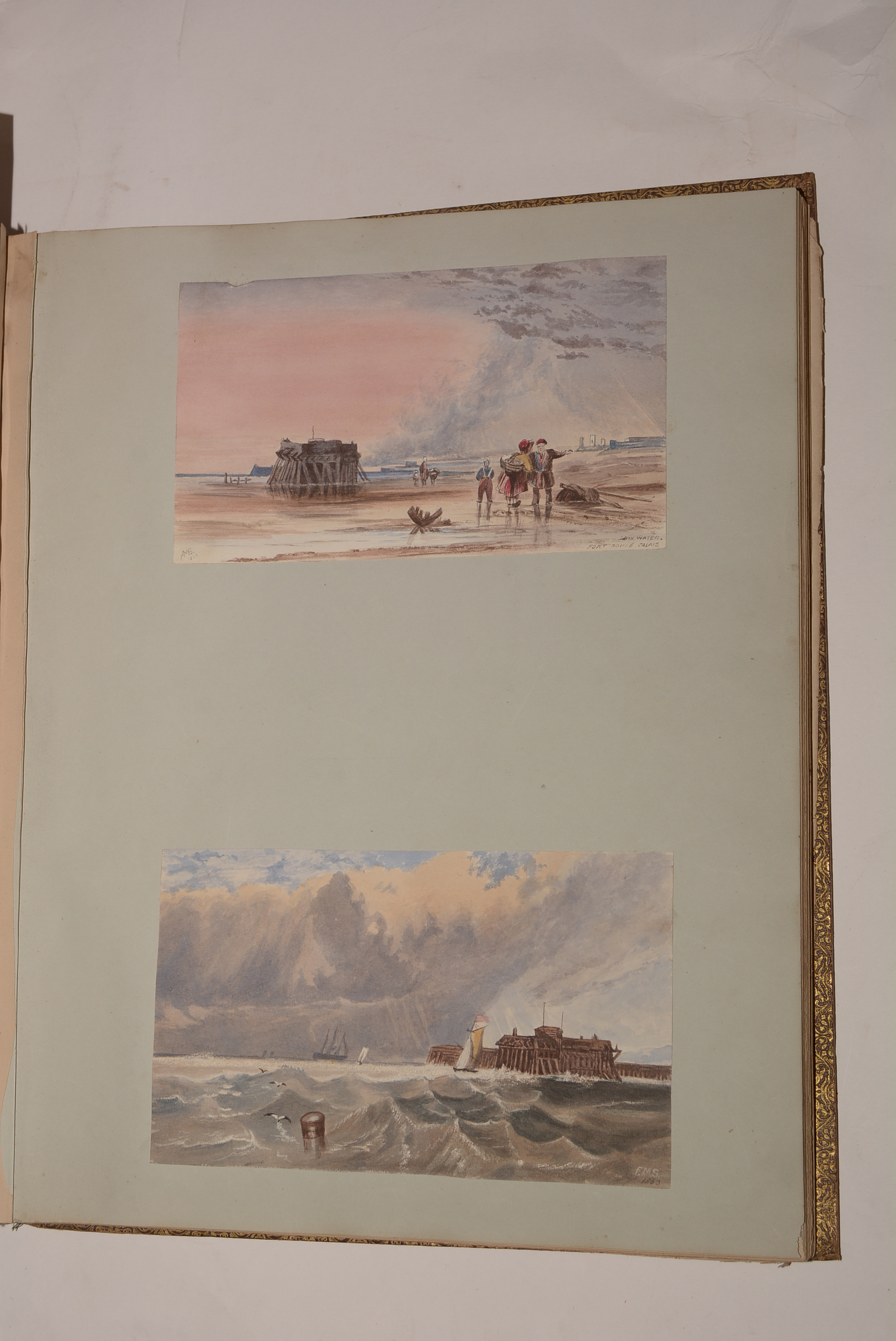 A 19th Century album of photographs, watercolours and drawings. - Image 12 of 37