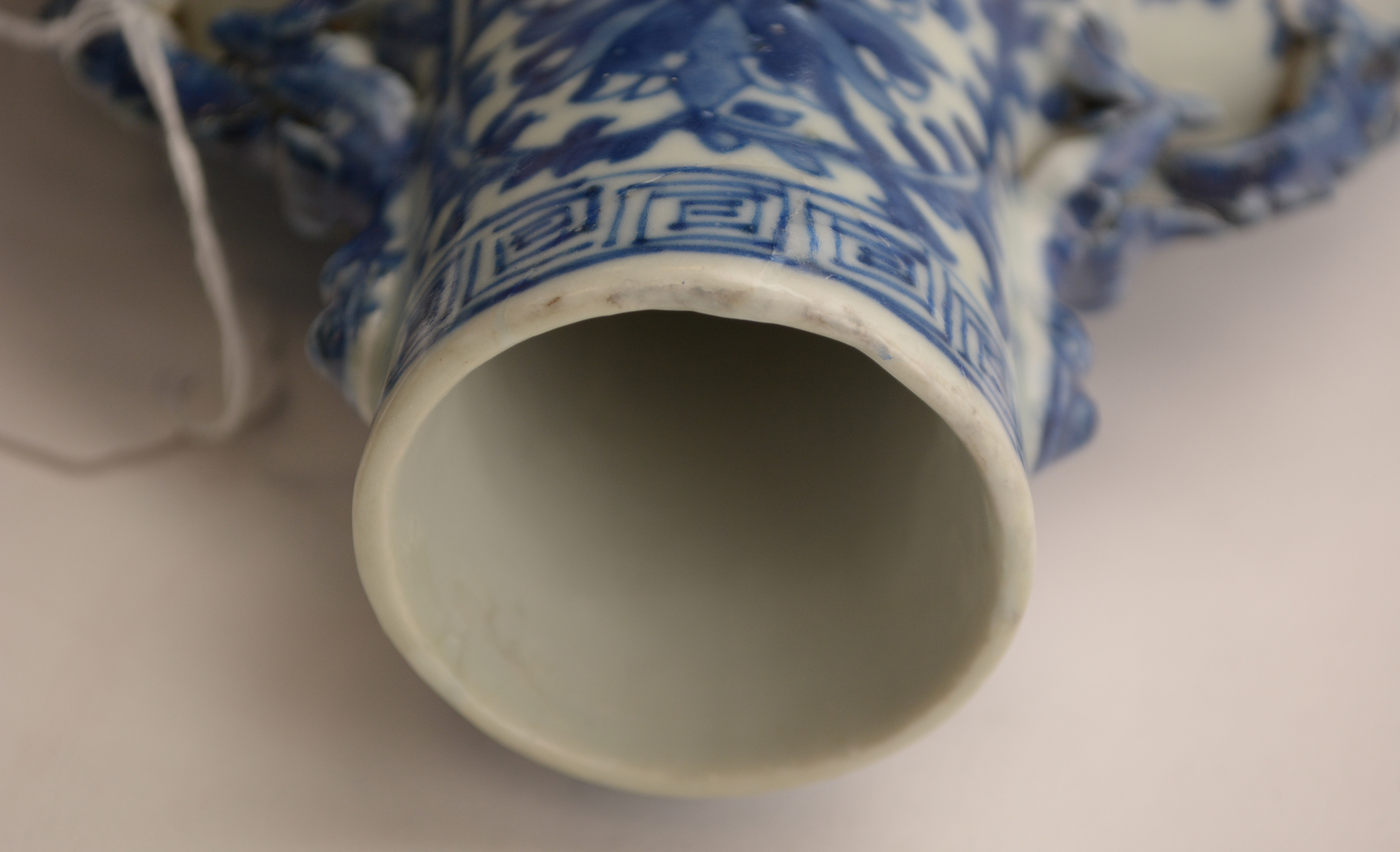 Pair of Chinese blue and white moon flask vases - Image 8 of 10