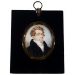 19th Century British School - miniature bust portrait