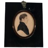 19th Century British School - miniature portrait of a gentleman
