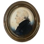 British School (circa 1800) - a miniature bust portrait of a gentleman in profile