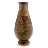 Late 19th Century French cold painted Terracotta vase