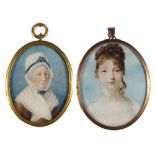 19th Century British School - two miniature portraits