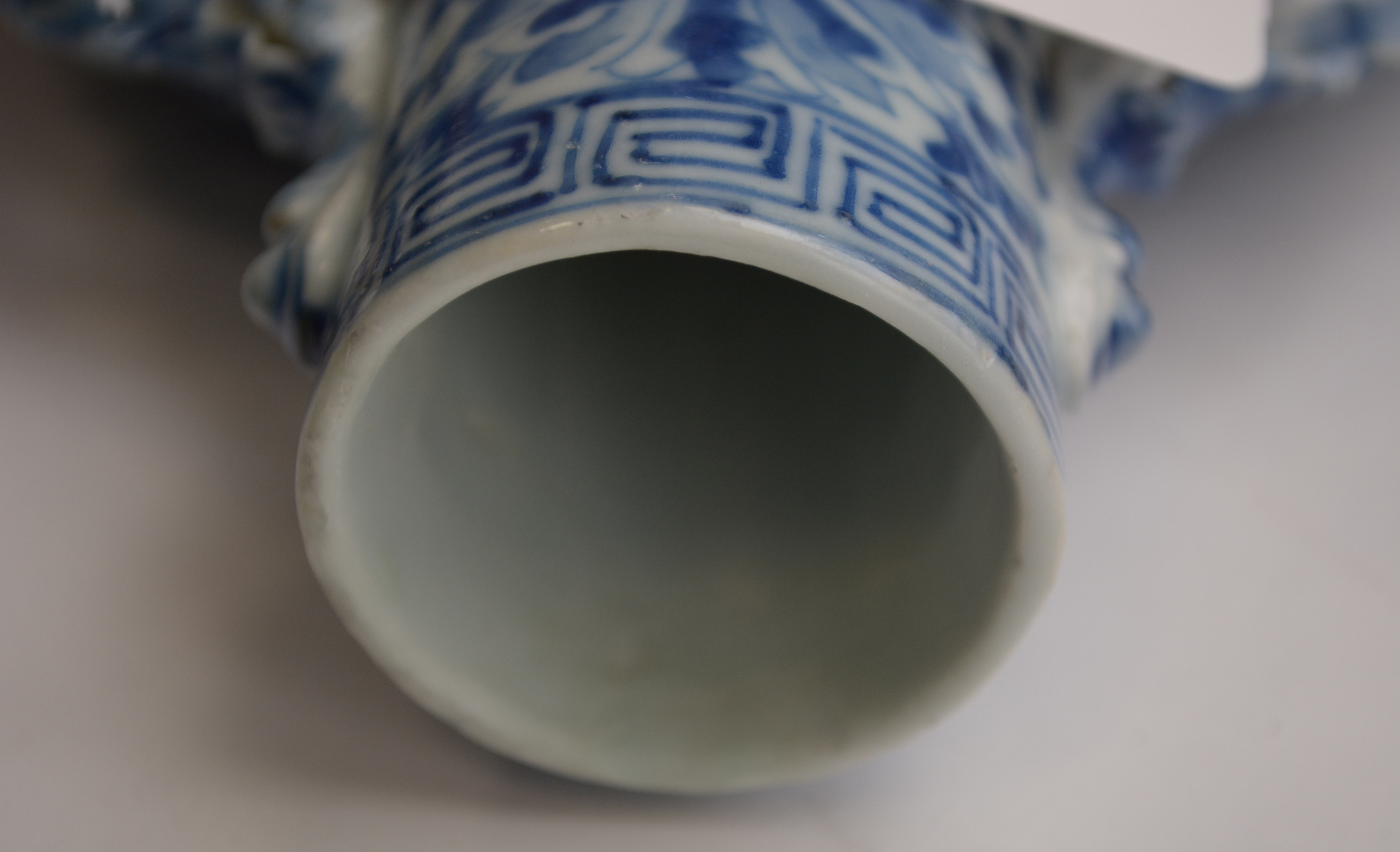 Pair of Chinese blue and white moon flask vases - Image 9 of 10