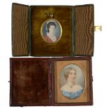 19th Century British School - miniature bust portraits