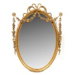 late 19th / early 20th Century gilt gesso Adam's style mirror