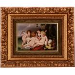 German porcelain plaque Kinder after Rubens