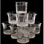 Ten 19th century glass rinsers