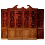 19th Century mahogany breakfront bookcase