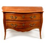 Louis XV style satinwood serpentine fronted commode