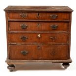 18th Century Continental walnut and inlaid chest of drawers