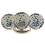set of six Chinese blue and white plates