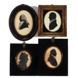 Miniature silhouette bust portraits