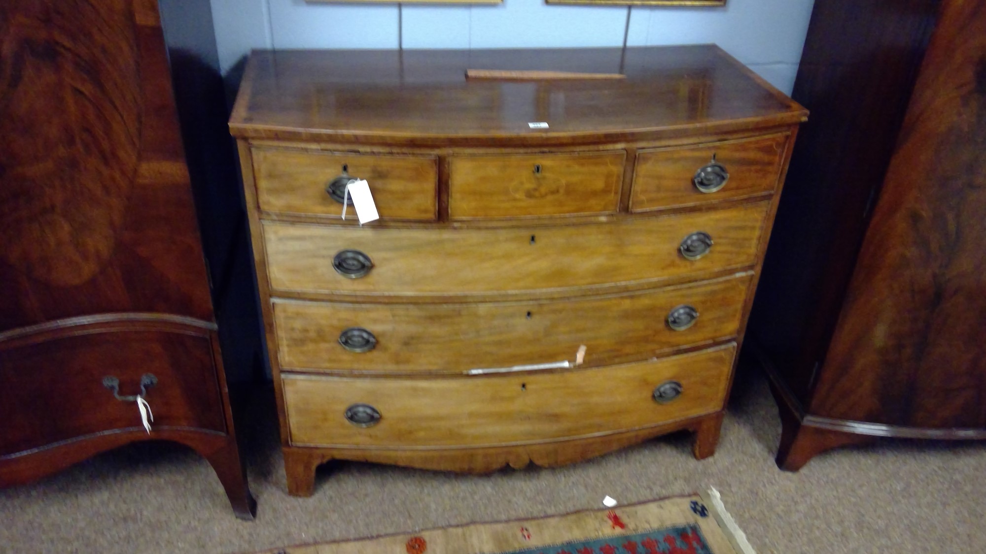 Regency bowfront chest of drawers